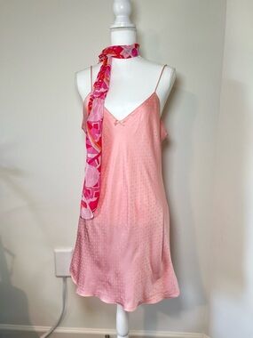 Victoria’s Secret Vintage 70-80s Rare Pink Slip Dress Bow Soft Girl Coquette 🎀💎
